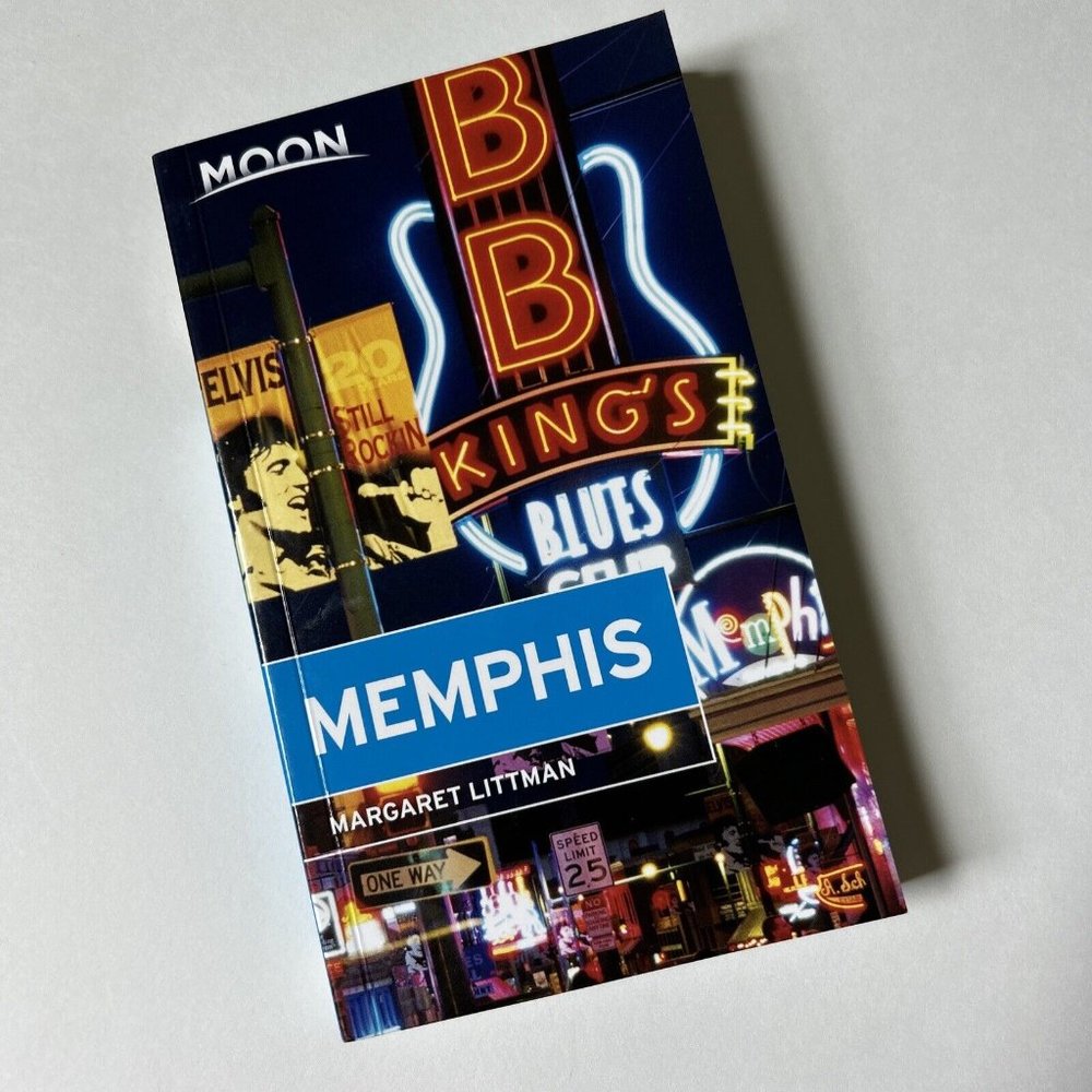 Moon Memphis travel guide-Margaret Littman-Elvis, Blues HOF,BBQ, color coded-NEW